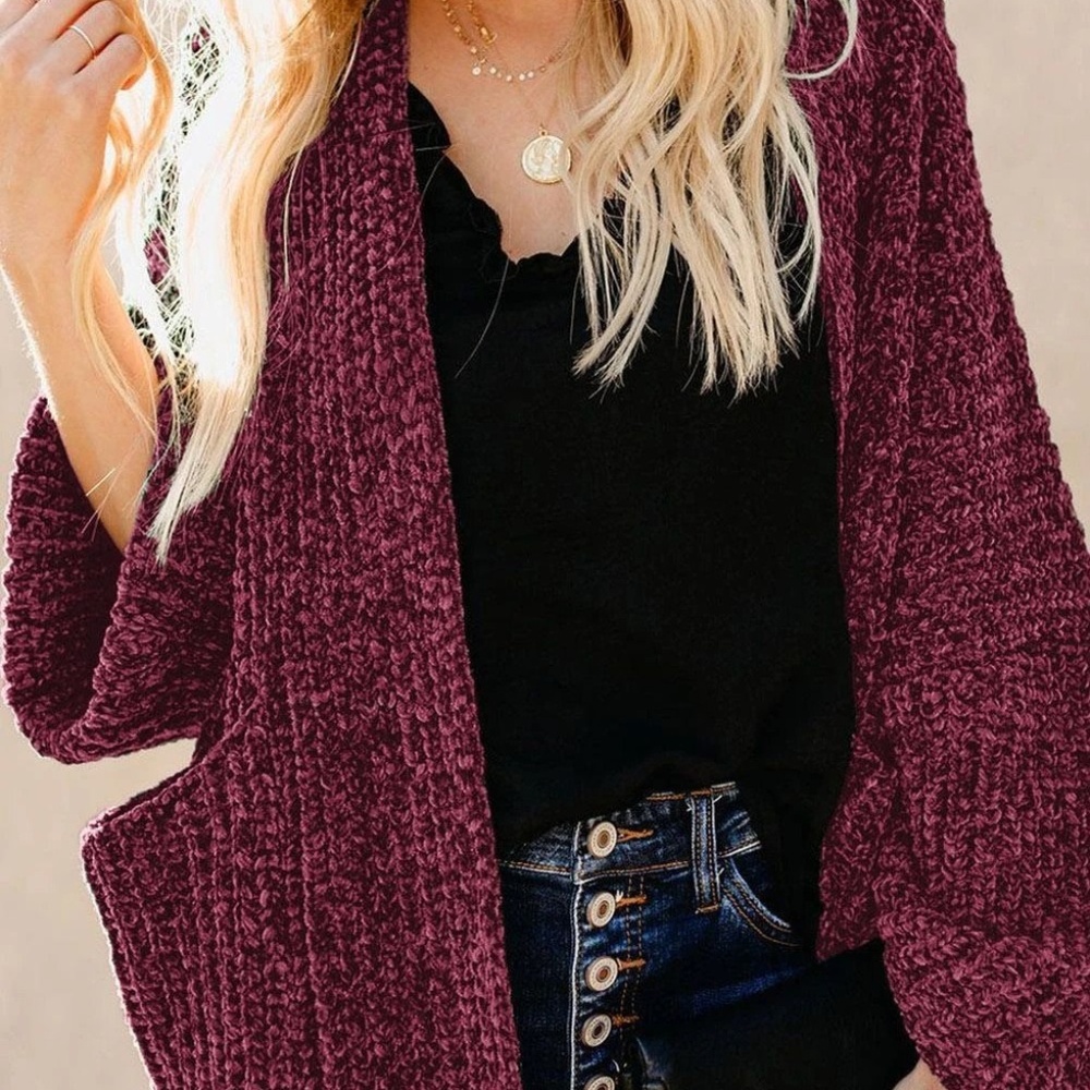 Red Chenile Cardigan